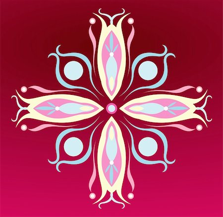 simsearch:400-05233272,k - drawing of flower pattern in a red background Stock Photo - Budget Royalty-Free & Subscription, Code: 400-05237905