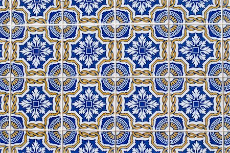 Detail of Portuguese glazed tiles. Stock Photo - Budget Royalty-Free & Subscription, Code: 400-05238176
