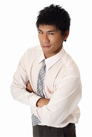 elwynn (artist) - Smart young business man of Asian, closeup portrait on white background. Stock Photo - Budget Royalty-Free & Subscription, Code: 400-05238198
