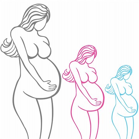 drawing girls body - An image of an expectant female. Foto de stock - Super Valor sin royalties y Suscripción, Código: 400-05238385