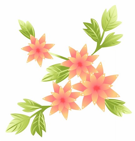 simsearch:400-04700655,k - illustration drawing of beautiful flower with green leaves Stock Photo - Budget Royalty-Free & Subscription, Code: 400-05238659