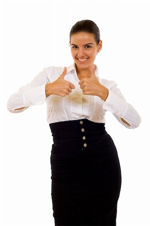 Business woman With Thumbs Up over white Photographie de stock - Aubaine LD & Abonnement, Code: 400-05238737