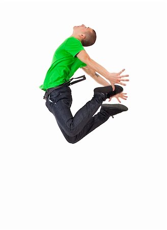 feedough (artist) - picture of a young man posing in a very high jump dance move Foto de stock - Super Valor sin royalties y Suscripción, Código: 400-05238786