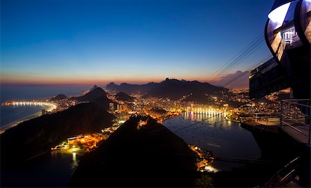 rio de janeiro night lights - Night views of Rio De Janeiro Brazil from Sugar Loaf Mountain Stock Photo - Budget Royalty-Free & Subscription, Code: 400-05238811