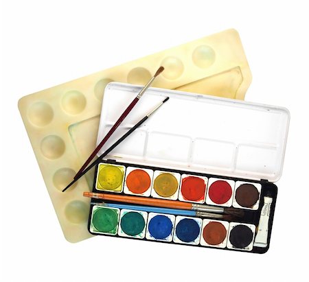 simsearch:400-05884092,k - Painting tools with colour palette and brushes Stockbilder - Microstock & Abonnement, Bildnummer: 400-05238929