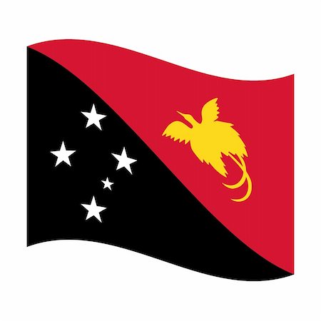 simsearch:400-05239226,k - Illustration of the national flag of papua new guinea floating Stock Photo - Budget Royalty-Free & Subscription, Code: 400-05239347