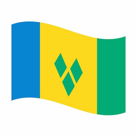 simsearch:400-05239226,k - Illustration of the national flag of saint vincent and grenadines floating Stock Photo - Budget Royalty-Free & Subscription, Code: 400-05239357