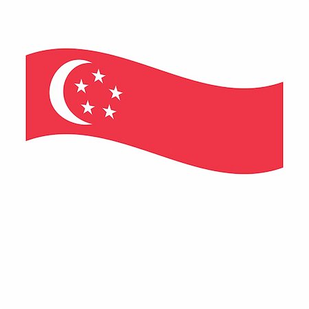 simsearch:400-05239226,k - Illustration of the national flag of singapore floating Stock Photo - Budget Royalty-Free & Subscription, Code: 400-05239366