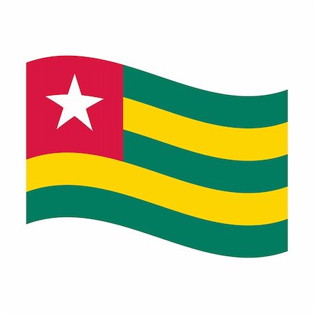 simsearch:400-05239226,k - Illustration of the national flag of togo floating Stock Photo - Budget Royalty-Free & Subscription, Code: 400-05239384