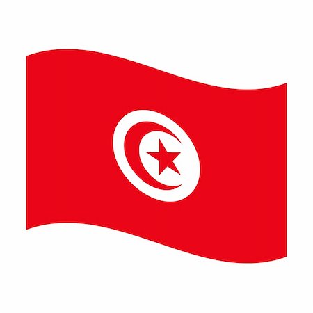 simsearch:400-05239226,k - Illustration of the national flag of tunisia floating Stock Photo - Budget Royalty-Free & Subscription, Code: 400-05239388