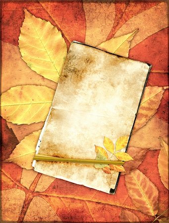 Grunge background with autumn leaves Stock Photo - Budget Royalty-Free & Subscription, Code: 400-05239490