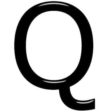 3d letter Q isolated in white Stock Photo - Budget Royalty-Free & Subscription, Code: 400-05239551