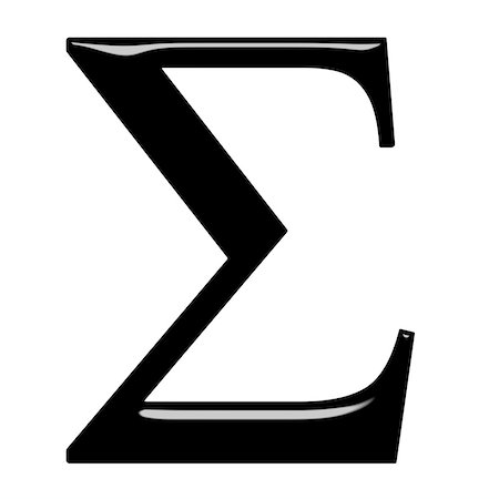 simsearch:400-05239813,k - 3d Greek letter Sigma isolated in white Fotografie stock - Microstock e Abbonamento, Codice: 400-05239820