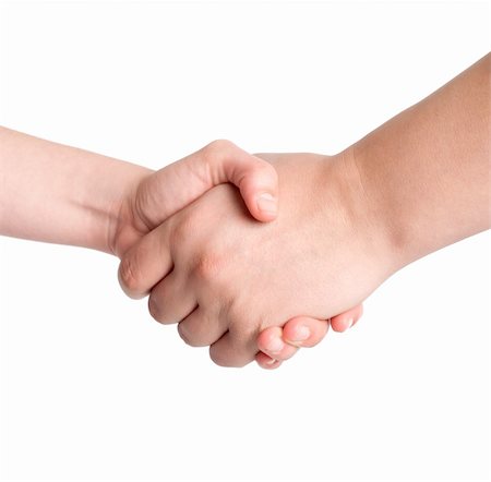 simsearch:400-07301842,k - Man and woman handshake isolated on white background Fotografie stock - Microstock e Abbonamento, Codice: 400-05239862