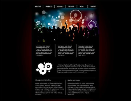 Party website template in editable vector format Photographie de stock - Aubaine LD & Abonnement, Code: 400-05230333