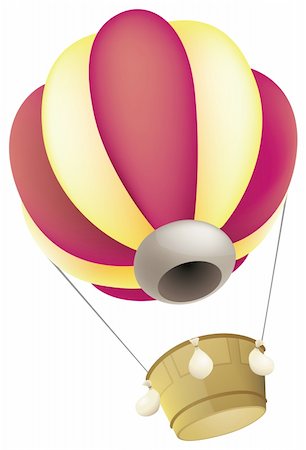 simsearch:400-04180908,k - A hot air balloon against a white background Stockbilder - Microstock & Abonnement, Bildnummer: 400-05230485