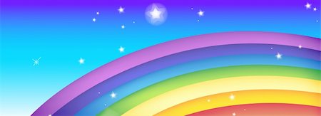simsearch:859-03036806,k - color rainbow with stars in a blue sky Fotografie stock - Microstock e Abbonamento, Codice: 400-05230481