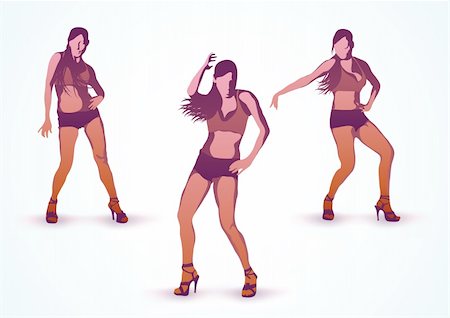 simsearch:400-04812820,k - Vector illustration of  dancing at the disco abstract sexy girls Foto de stock - Super Valor sin royalties y Suscripción, Código: 400-05230735