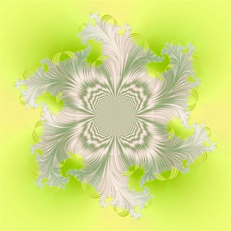 psychedelic trippy design - Computer generated fractal image with an abstract leaf frame design in white, yellow and green. Stock Photo - Budget Royalty-Free & Subscription, Code: 400-05231170