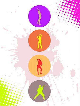 simsearch:400-05187864,k - vector eps illustration of teenager silhouettes on an abstract background Photographie de stock - Aubaine LD & Abonnement, Code: 400-05231619