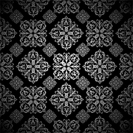 Silver and black seamless tile background wallpaper pattern Stock Photo - Budget Royalty-Free & Subscription, Code: 400-05231893