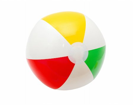 simsearch:400-04766687,k - Striped beach ball isolated on white background Foto de stock - Super Valor sin royalties y Suscripción, Código: 400-05231913