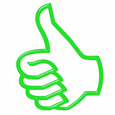first finger up icon - 3d thumbs up isolated in white Photographie de stock - Aubaine LD & Abonnement, Code: 400-05232077