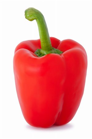 simsearch:400-06092107,k - Big fresh red pepper on white at 10Mps Fotografie stock - Microstock e Abbonamento, Codice: 400-05232113