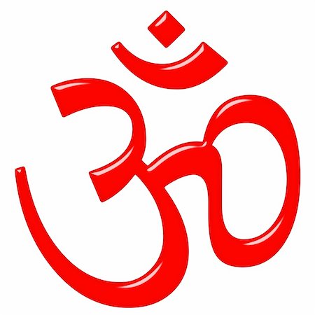 3d Hinduism symbol Aum isolated in white. Mystical syllable in Indian religions. Fotografie stock - Microstock e Abbonamento, Codice: 400-05232363