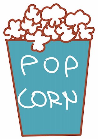 paper bag for corn - illustration of paper brick of pop corn sold at the theatre Stock Photo - Budget Royalty-Free & Subscription, Code: 400-05232829