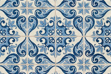 Detail of Portuguese glazed tiles. Stock Photo - Budget Royalty-Free & Subscription, Code: 400-05232957