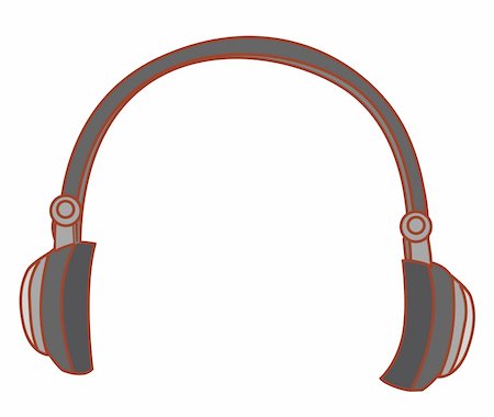 a nice drawing of a black headphone Photographie de stock - Aubaine LD & Abonnement, Code: 400-05233035