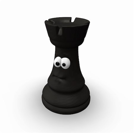 simsearch:400-04710081,k - black chess rook with comic face - 3d illustration Photographie de stock - Aubaine LD & Abonnement, Code: 400-05233528