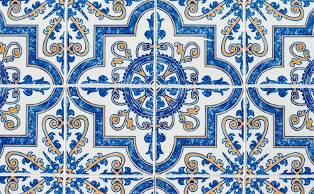 Detail of Portuguese glazed tiles. Stock Photo - Budget Royalty-Free & Subscription, Code: 400-05233533