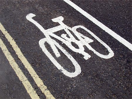 simsearch:400-05100151,k - Sign of a bike or bicycle lane Photographie de stock - Aubaine LD & Abonnement, Code: 400-05233663