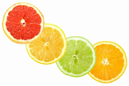 simsearch:400-05906235,k - Set of cross citrus fruits. Isolated on white background. Close-up. Studio photography. Stock Photo - Budget Royalty-Free & Subscription, Code: 400-05233831