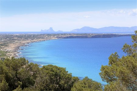simsearch:400-04709015,k - aerial view Formentera balearic island Ibiza horizon Spain Mediterranean sea Stockbilder - Microstock & Abonnement, Bildnummer: 400-05244206