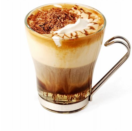 Coffee cocktail with ice-cream and chocolate in glass cup (with clipping path for easy background removing if needed) Stock Photo - Budget Royalty-Free & Subscription, Code: 400-05244291