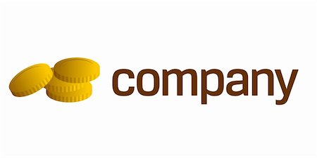 Logo with gold coins as symbol of finance company. Foto de stock - Super Valor sin royalties y Suscripción, Código: 400-05244347