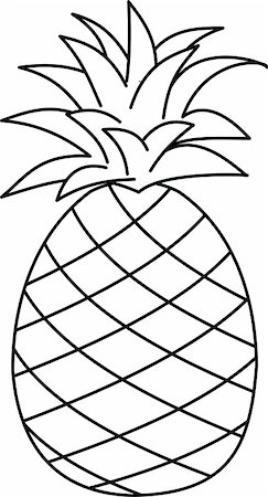simsearch:400-05244668,k - Black and White Illustration of a Pineapple Stock Photo - Budget Royalty-Free & Subscription, Code: 400-05244666