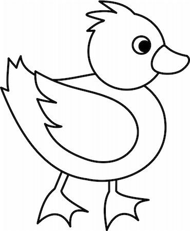 simsearch:400-05244668,k - Black and White illustration of a Duck Stock Photo - Budget Royalty-Free & Subscription, Code: 400-05244675