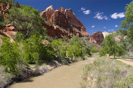 Virgin River in Zion Canyon national park USA Stock Photo - Budget Royalty-Free & Subscription, Code: 400-05244724
