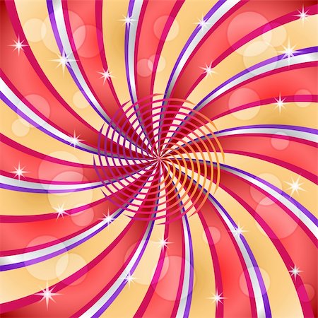 simsearch:400-05263438,k - Sunburst with a center spiralin red and orange decorated with stars and transparent circles. Stock Photo - Budget Royalty-Free & Subscription, Code: 400-05244833