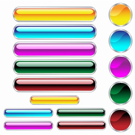simsearch:400-04657894,k - Buttons, scaleable glossy rounded rectangles and circles in assorted colors Stock Photo - Budget Royalty-Free & Subscription, Code: 400-05244850