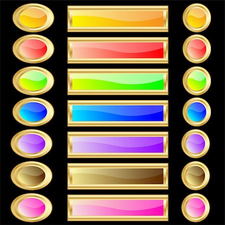 simsearch:400-04657894,k - Web buttons various colors with gold rims Stock Photo - Budget Royalty-Free & Subscription, Code: 400-05244851