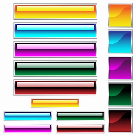 simsearch:400-04657894,k - Web buttons, scaleable shiny rectangles and squares in assorted colors Stock Photo - Budget Royalty-Free & Subscription, Code: 400-05244863