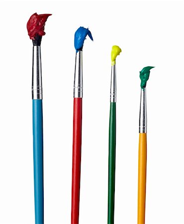 simsearch:400-05890408,k - close up of paint brushes on white background Photographie de stock - Aubaine LD & Abonnement, Code: 400-05244900