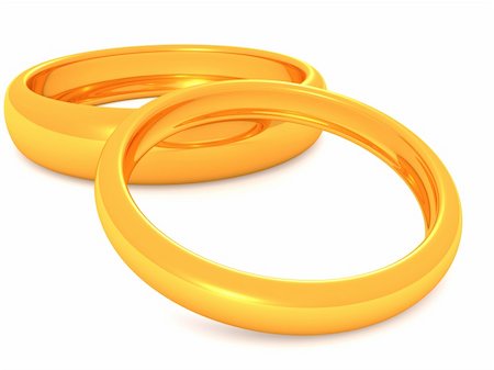 simsearch:400-06061555,k - two gold rings. 3D wedding Photographie de stock - Aubaine LD & Abonnement, Code: 400-05245265