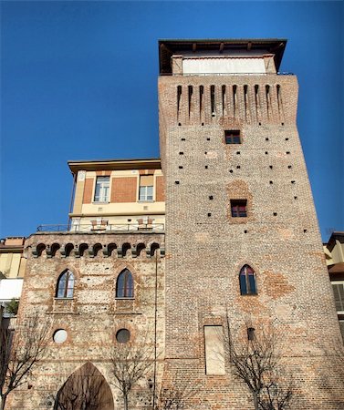 Tower of Settimo Torinese ( Torre Medievale ) medieval castle near Turin - high dynamic range HDR Stock Photo - Budget Royalty-Free & Subscription, Code: 400-05245595