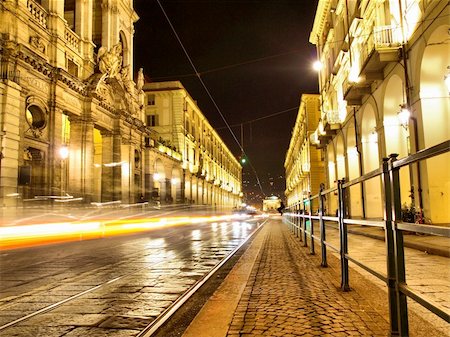 Via Po, ancient central baroque street in Turin (Torino) - at night - high dynamic range HDR Stock Photo - Budget Royalty-Free & Subscription, Code: 400-05245600